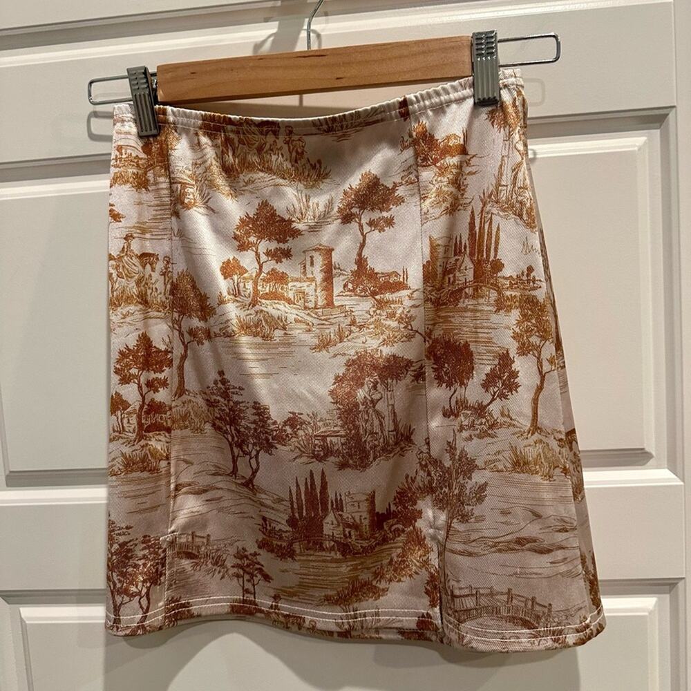 Urban Outfitters Toile Sepia Mini Skirt